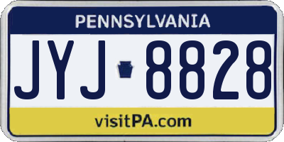 PA license plate JYJ8828
