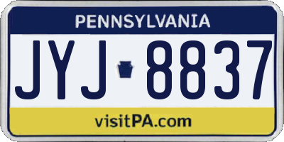 PA license plate JYJ8837