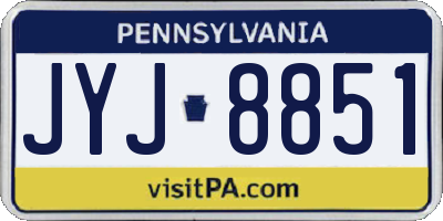 PA license plate JYJ8851