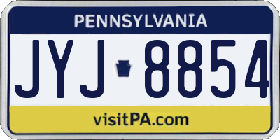 PA license plate JYJ8854