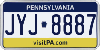 PA license plate JYJ8887