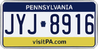 PA license plate JYJ8916