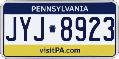 PA license plate JYJ8923