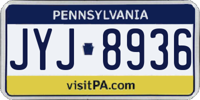 PA license plate JYJ8936