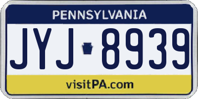 PA license plate JYJ8939