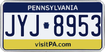 PA license plate JYJ8953
