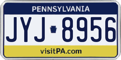 PA license plate JYJ8956