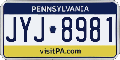 PA license plate JYJ8981
