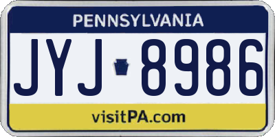 PA license plate JYJ8986
