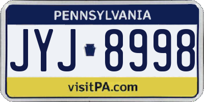 PA license plate JYJ8998
