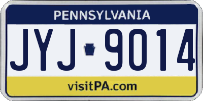 PA license plate JYJ9014