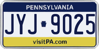 PA license plate JYJ9025