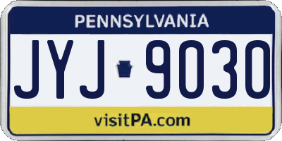 PA license plate JYJ9030