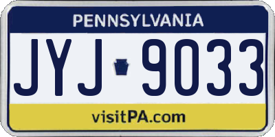 PA license plate JYJ9033