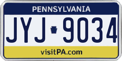 PA license plate JYJ9034