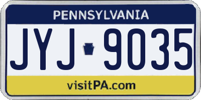 PA license plate JYJ9035