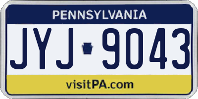 PA license plate JYJ9043