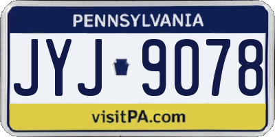 PA license plate JYJ9078