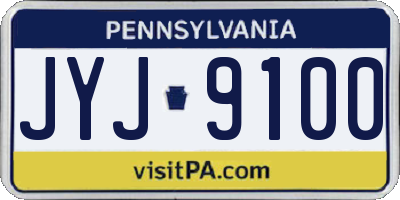 PA license plate JYJ9100