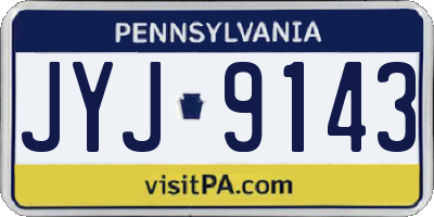 PA license plate JYJ9143