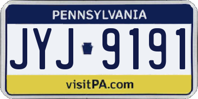 PA license plate JYJ9191