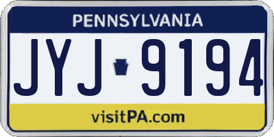 PA license plate JYJ9194