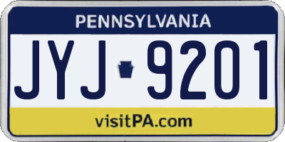 PA license plate JYJ9201