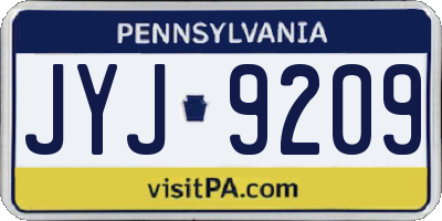 PA license plate JYJ9209