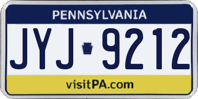 PA license plate JYJ9212