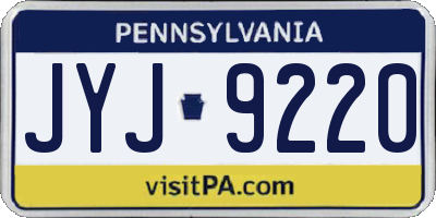 PA license plate JYJ9220