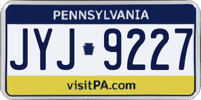 PA license plate JYJ9227