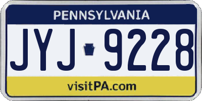PA license plate JYJ9228