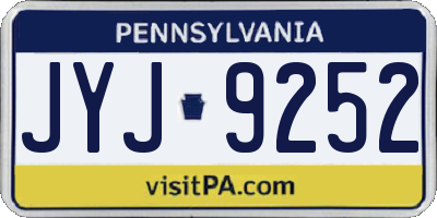 PA license plate JYJ9252