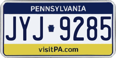 PA license plate JYJ9285