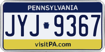 PA license plate JYJ9367