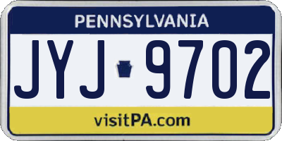 PA license plate JYJ9702
