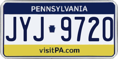 PA license plate JYJ9720