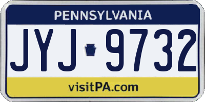 PA license plate JYJ9732