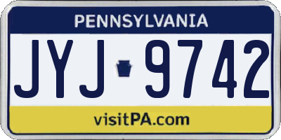 PA license plate JYJ9742