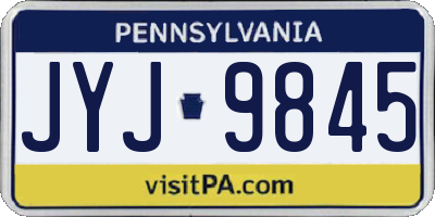 PA license plate JYJ9845