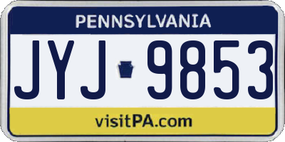 PA license plate JYJ9853