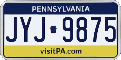 PA license plate JYJ9875