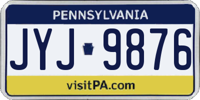 PA license plate JYJ9876