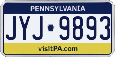 PA license plate JYJ9893