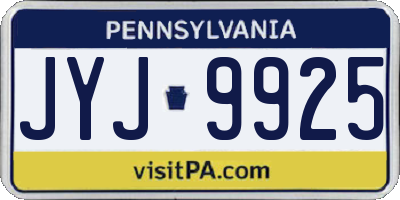 PA license plate JYJ9925