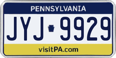 PA license plate JYJ9929