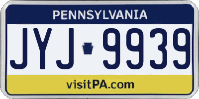 PA license plate JYJ9939