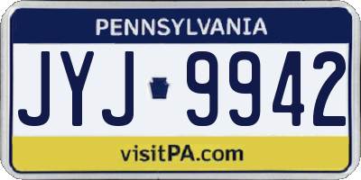PA license plate JYJ9942