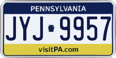 PA license plate JYJ9957