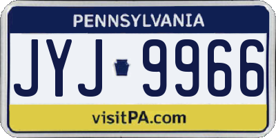 PA license plate JYJ9966